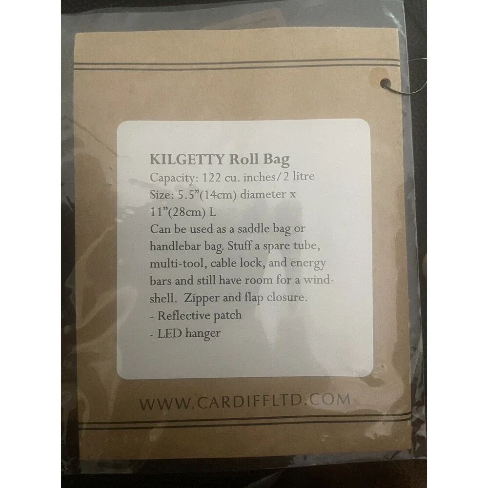 New Cardiff Kilgetty Roll Bag Cycling Bag Collection Black Canvas - Picture 6 of 6
